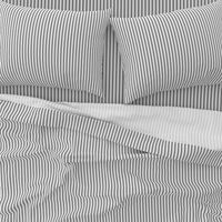 Mattress Ticking Narrow Striped Pattern in Dark Black and White