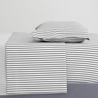 Mattress Ticking Narrow Striped Pattern in Dark Black and White