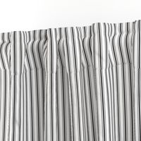 Mattress Ticking Narrow Striped Pattern in Dark Black and White