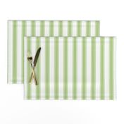 Greenery and White Mattress Ticking Stripes