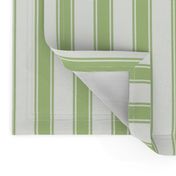 Greenery and White Mattress Ticking Stripes