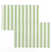 Greenery and White Mattress Ticking Stripes