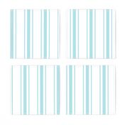 Pale Sky Blue and White Striped Mattress Ticking