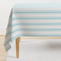 Pale Sky Blue and White Striped Mattress Ticking