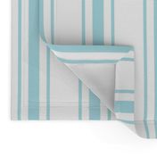 Pale Sky Blue and White Striped Mattress Ticking