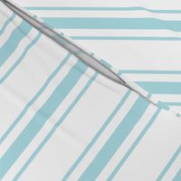 Pale Sky Blue and White Striped Mattress Ticking