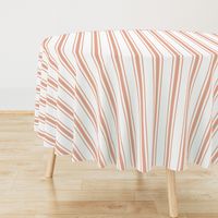 Large Shell Coral Peach Orange Mattress Ticking Stripes