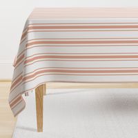 Large Shell Coral Peach Orange Mattress Ticking Stripes