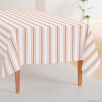 Large Shell Coral Peach Orange Mattress Ticking Stripes