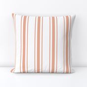 Large Shell Coral Peach Orange Mattress Ticking Stripes