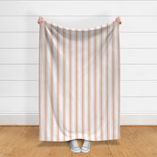 Large Shell Coral Peach Orange Mattress Ticking Stripes