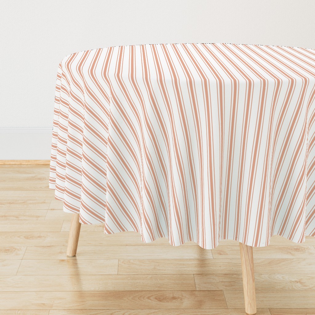 Small Shell Coral Peach Orange Mattress Ticking Stripes 