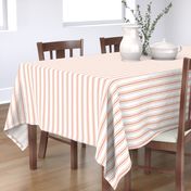 Small Shell Coral Peach Orange Mattress Ticking Stripes 