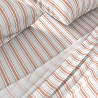 Small Shell Coral Peach Orange Mattress Ticking Stripes 