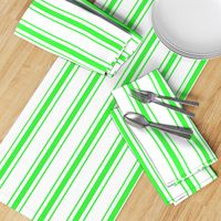 Mattress Ticking Wide Striped Pattern in Neon Green and White