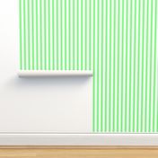 Mattress Ticking Wide Striped Pattern in Neon Green and White