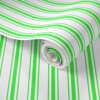 Mattress Ticking Wide Striped Pattern in Neon Green and White