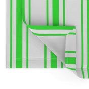 Mattress Ticking Wide Striped Pattern in Neon Green and White