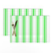 Mattress Ticking Wide Striped Pattern in Neon Green and White