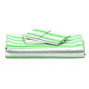 Mattress Ticking Wide Striped Pattern in Neon Green and White