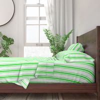 Mattress Ticking Wide Striped Pattern in Neon Green and White