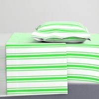 Mattress Ticking Wide Striped Pattern in Neon Green and White