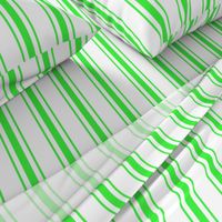 Mattress Ticking Wide Striped Pattern in Neon Green and White