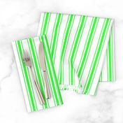 Mattress Ticking Narrow Striped Pattern in Neon Green and White