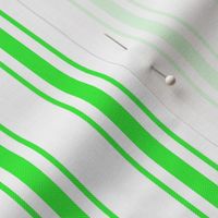 Mattress Ticking Narrow Striped Pattern in Neon Green and White