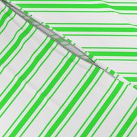 Mattress Ticking Narrow Striped Pattern in Neon Green and White