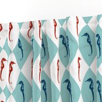 Seahorses in Diamond Pattern