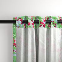 Abstract floral pattern with spring leaves in pink and green colors