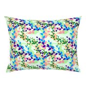 Abstract floral pattern with spring leaves in blue and green colors