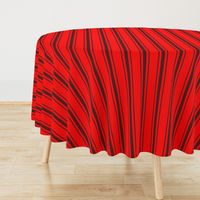 Mattress Ticking Wide Striped Pattern Jet Black on Red