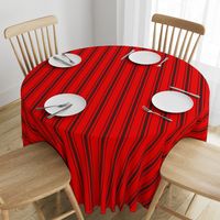 Mattress Ticking Wide Striped Pattern Jet Black on Red