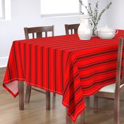 Mattress Ticking Wide Striped Pattern Jet Black on Red