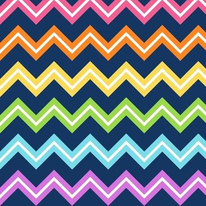 Chevron Rainbow on navy