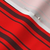 Mattress Ticking Striped Pattern Jet Black on Red