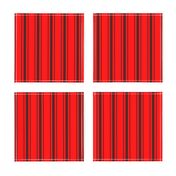 Mattress Ticking Striped Pattern Jet Black on Red