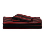 Mattress Ticking Wide Striped Pattern Jet Black on Red