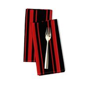 Mattress Ticking Wide Striped Pattern Jet Black on Red