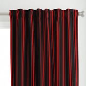 Mattress Ticking Wide Striped Pattern Jet Black on Red
