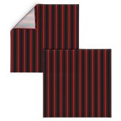 Mattress Ticking Small Striped Pattern Red on Black