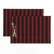 Mattress Ticking Small Striped Pattern Red on Black