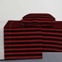 Mattress Ticking Small Striped Pattern Red on Black