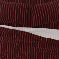 Mattress Ticking Small Striped Pattern Red on Black