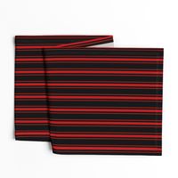 Mattress Ticking Small Striped Pattern Red on Black