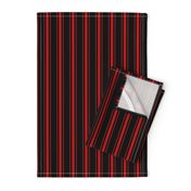 Mattress Ticking Small Striped Pattern Red on Black