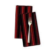 Mattress Ticking Small Striped Pattern Red on Black