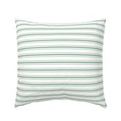 Mattress Ticking Narrow Striped Pattern in Moss Green and White